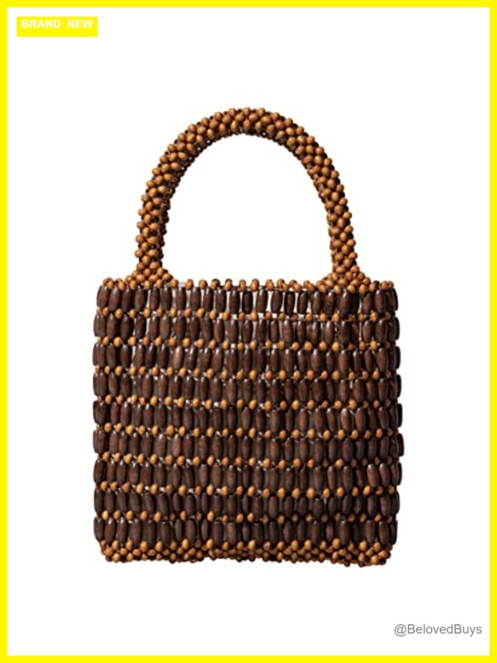 Small Wooden Bead Tote Bag Handbag Clutch Purse for Women